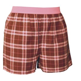 Boxercraft Flannel Boxer Shorts-Brown/Pink