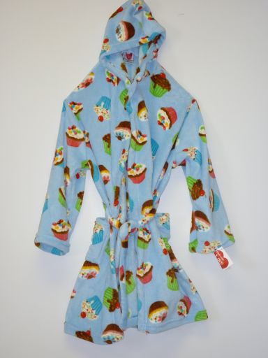 Made With Love & Kisses Flurr Robe-Blue Cupcake