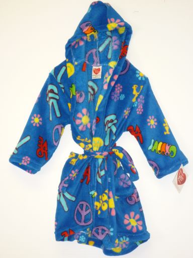 Made With Love & Kisses Flurr Robe-Blue Groovy
