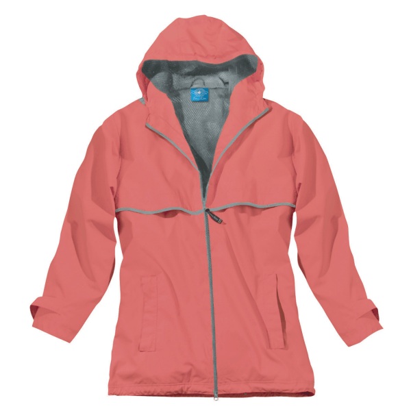 Charles River Women's New Englander Rain Jacket- Coral