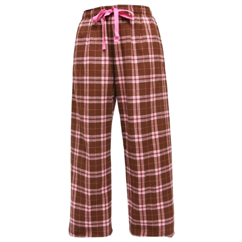 Boxercraft Flannel Pants (Covered Elastic Band)-Brown/Pink