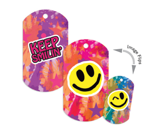 Keep Smilin' Flip Dog Tag with Chain