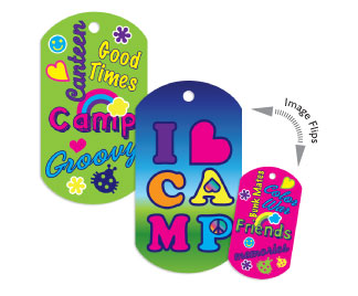 I Luv Camp Flip Dog Tag with Chain