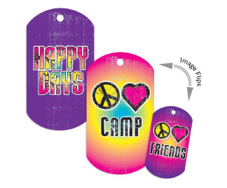 Camp Friends Flip Dog Tag with Chain