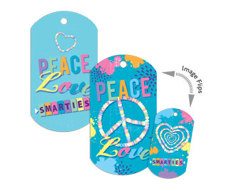 Smarties Heart Flip Dog Tag with Chain