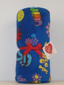 Made with Love & Kisses Flurr Blanket-Blue Groovy