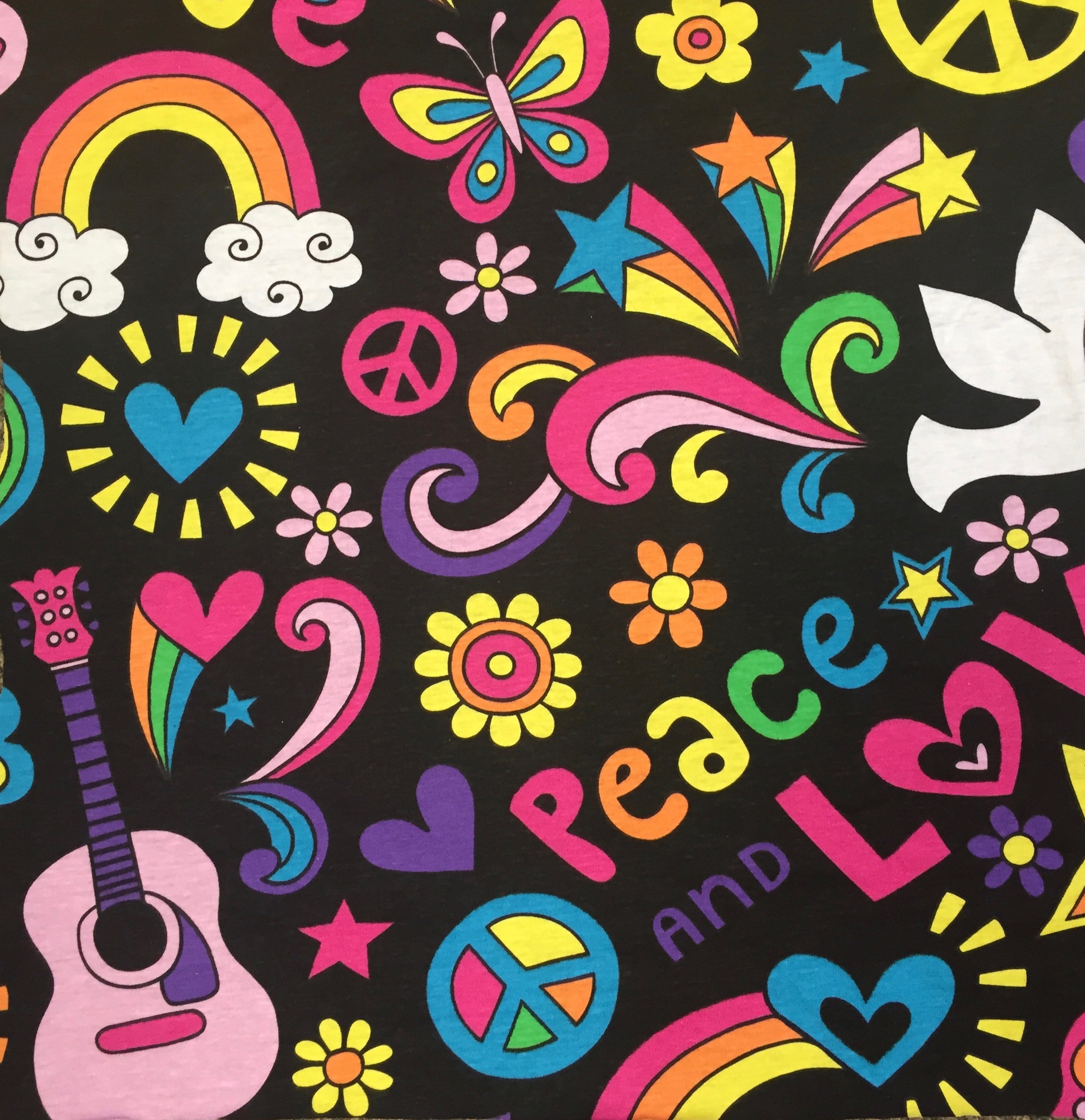 Comforter Peace Love Black Hot Pink Reversible Limited Supply