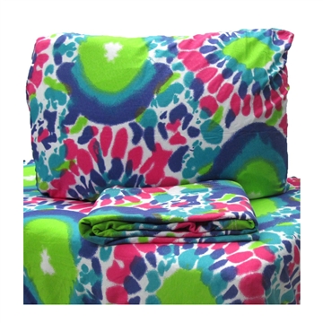 Jersey Knit 3 Pc Cot Sheet Set-Printed Tie Dye