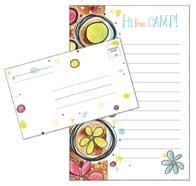Penny Laine Fold And Seal -Brown/Blue Flowers (Camp Stationery)