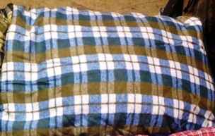 Large Camping Pillow-Blue Plaid