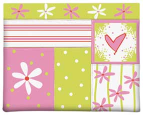 Penny Laine Papers Pink & Lime with Hearts Bed Caddy