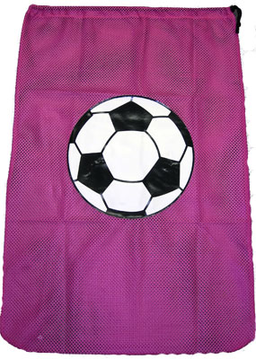 Hot Pink Soccer Mesh Laundry Bag
