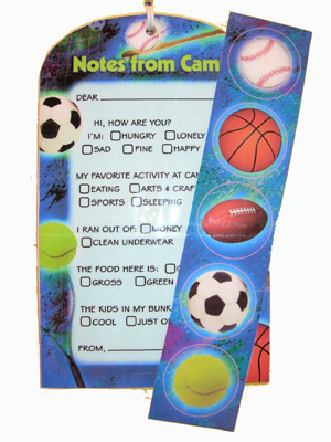 Sports Fold and Seal Stationery-Check Off (Camp Stationery)