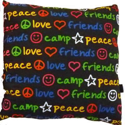 Black Square Peace/Love/Camp Autograph Pillow (Bunk Junk)