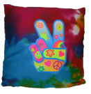 Peace Hand Tie Dye Autograph Pillow (Bunk Junk)