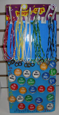 Color War Necklace with Matching Bottle Cap