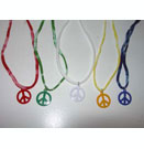 PAINTED PEACE SIGN ON CONFETTIO NECKLACE (COLOR WAR)
