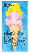 Penny Laine  Papers-Greeting Cards-Hey, what's the latest scoop? (Camp Stationery)