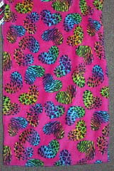 Cozy Pink Animal  Heart 50 x 60 Blanket