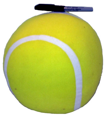 Tennis Ball Autograph Pillow with Pen (Bunk Junk)