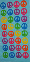 Multi Color Peace Signs Towels (Bunk Junk)