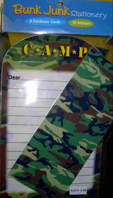 Camo Foldover Stationery Set (Camp Stationery)