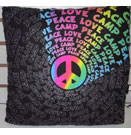 Black Peace/Love Swirl Autograph Pillow (Bunk Junk)