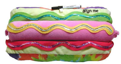 Tie Dye Hot Dog Autograph Pillow (Bunk Junk)
