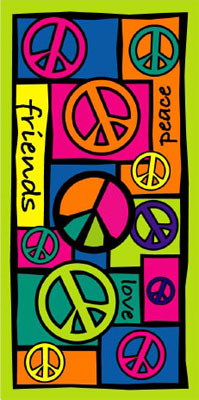 Peace/Love Geometric Towels (Bunk Junk)