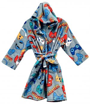 MADE WITH LOVE N KISSES FLURR ROBE-GAMER GREY