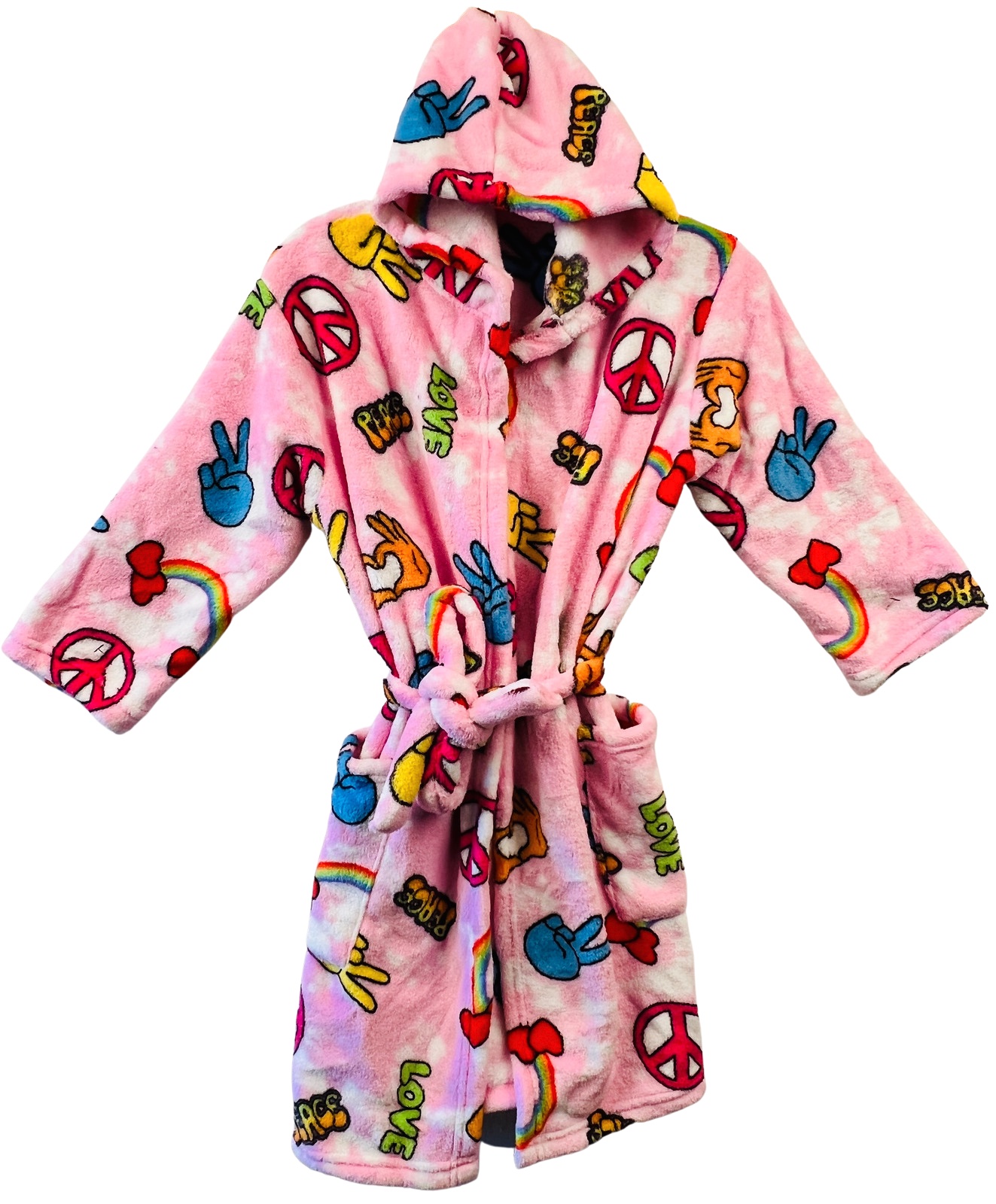 MADE WITH LOVE N KISSES FLURR ROBE-PEACE & LOVE