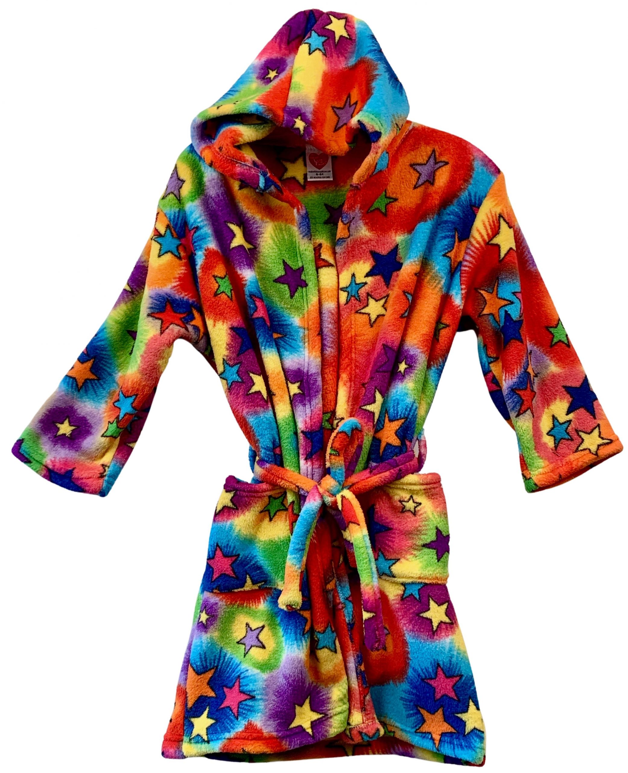 MADE WITH LOVE N KISSES FLURR ROBE TIE DYE STARS