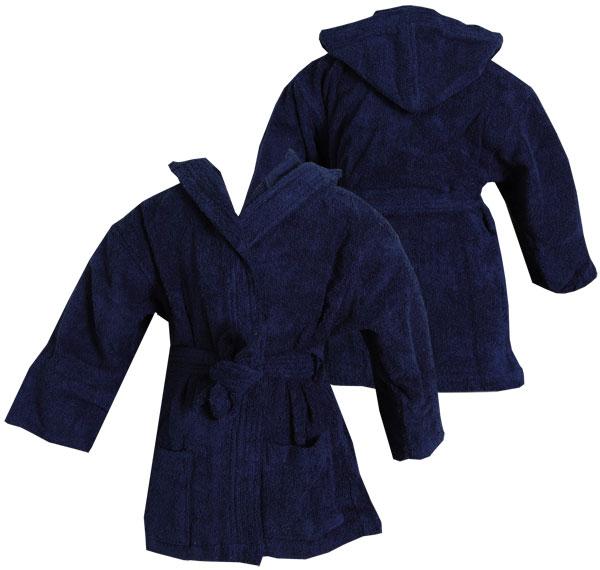 Cotton Terry Cover Up/Robe-Navy