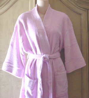 Cotton Terry Cover Up/Robe-Soft Pink