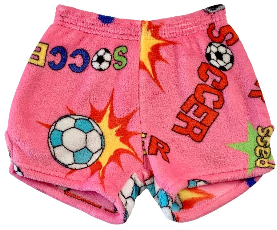 MADE WITH LOVE & KISSES FLURR SHORTS -SOCCER SHOOTOUT PINK