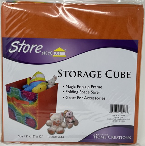 TIE DYED ORANGE STORAGE CUBE