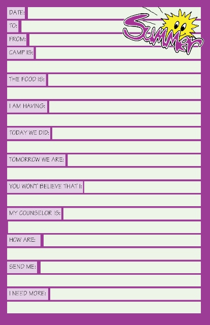 Fill In Memo Pads-Purple (Camp Stationery)
