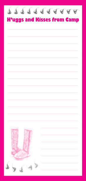 Huggs and Kisses from Camp Memo Pads (Camp Stationery)
