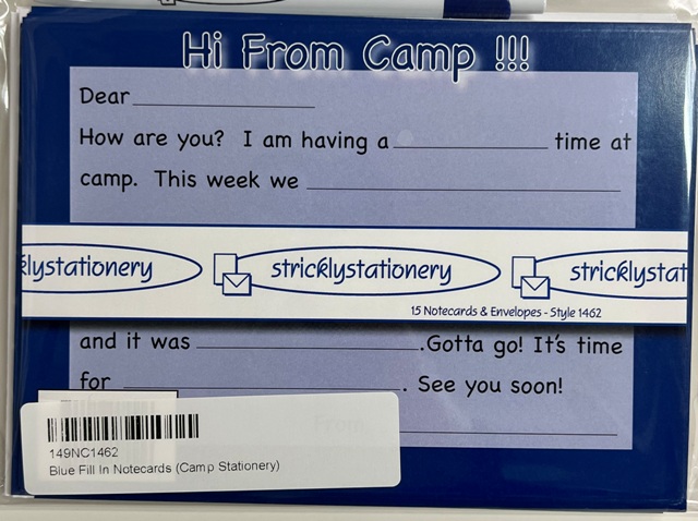 Blue Fill In Notecards (Camp Stationery)