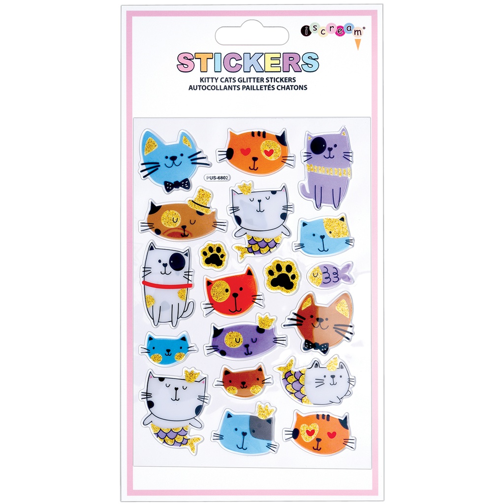 KITTY CATS GLITTER STICKERS
