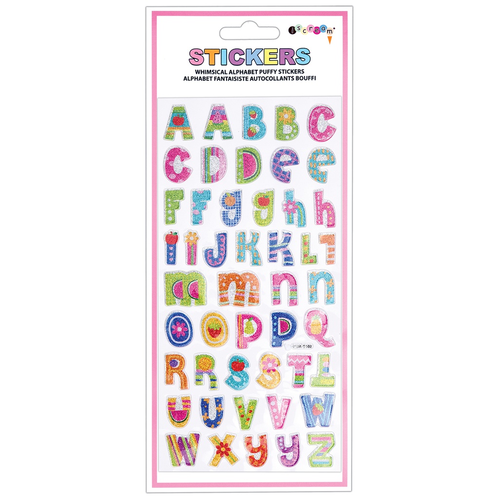 WHIMSICAL ALPHABET PUFFY STICKERS