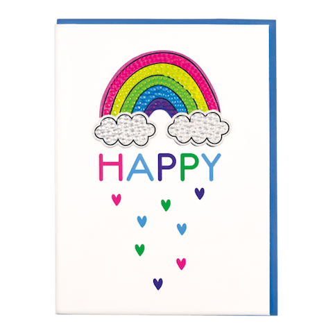 Card with Rhinestone Decal-Rainbow Showers