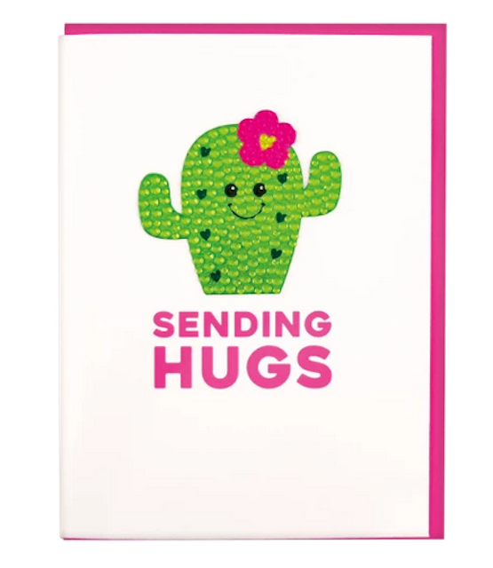 Card with Rhinestone Decal-Sending Hugs