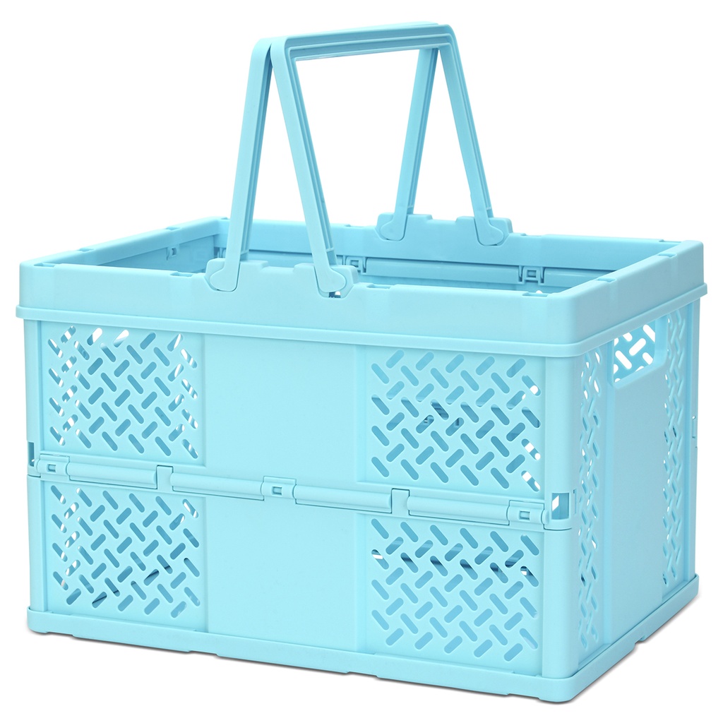 FOLDABLE STORAGE CRATE-BLUE