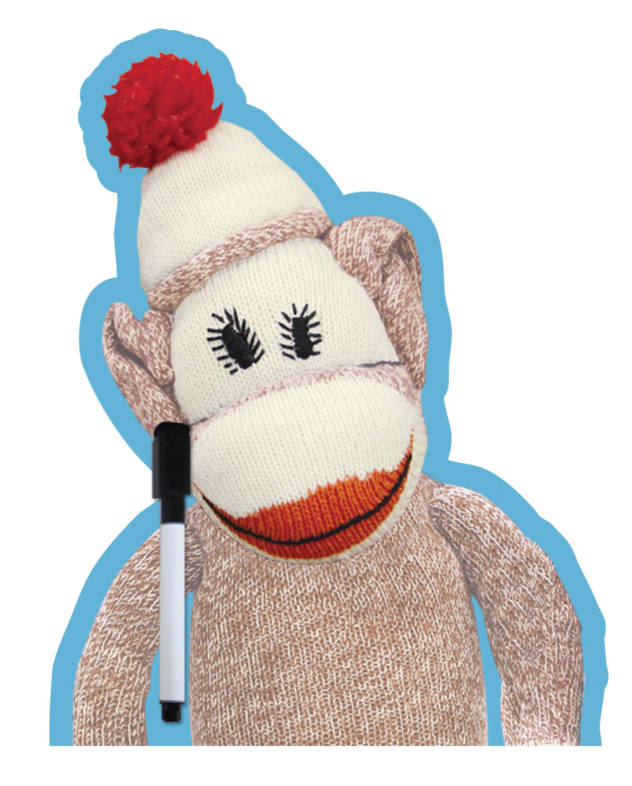 Sock Monkey Dry Erase