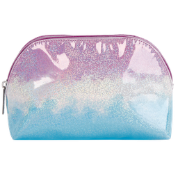SPARKLING PINK OMBRE OVAL COSMETIC BAG