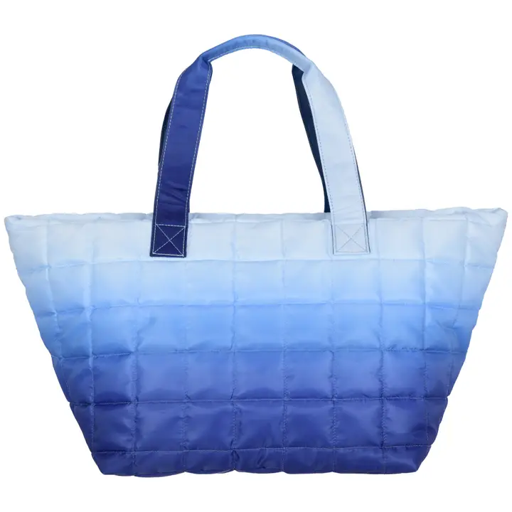 BLUE OMBRE QUILTED OVERNIGHT BAG