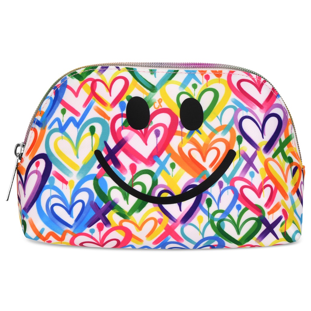 COREY PAIGE HEARTS OVAL COSMETIC BAG