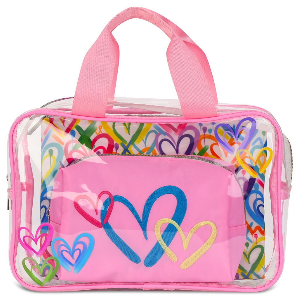COREY PAIGE HEARTS COSMETIC BAG TRIO