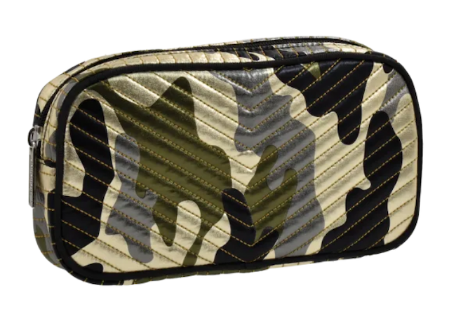METALLIC CAMO CHEVRON SMALL COSMETIC BAG